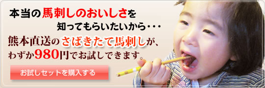 お試し馬肉セットの購入