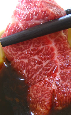熊本の馬肉を醤油で食べる写真
